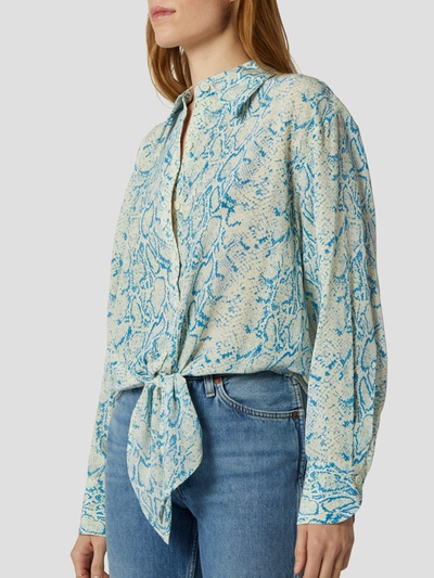Shop Equipment Geneva Silk Shirt In Mediterranean Blue Multi