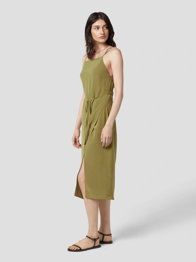 Shop Equipment Carris Silk Dress In Avocado Green