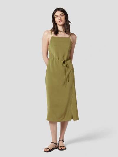 Shop Equipment Carris Silk Dress In Avocado Green
