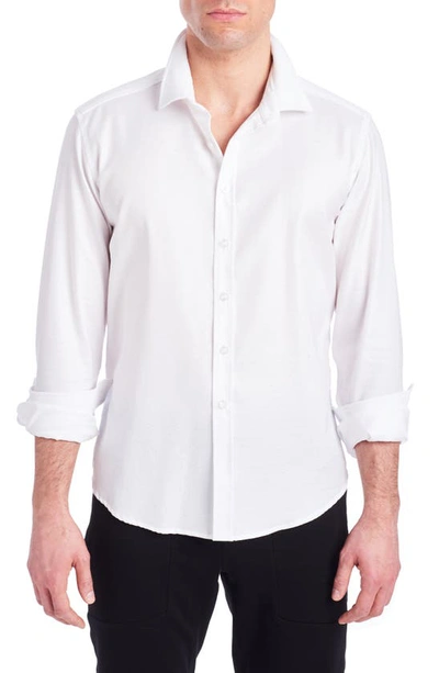 Shop Pino By Pinoporte Byron Long Sleeve Button Front Shirt In White