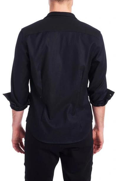 Shop Pino By Pinoporte Byron Long Sleeve Button Front Shirt In Black