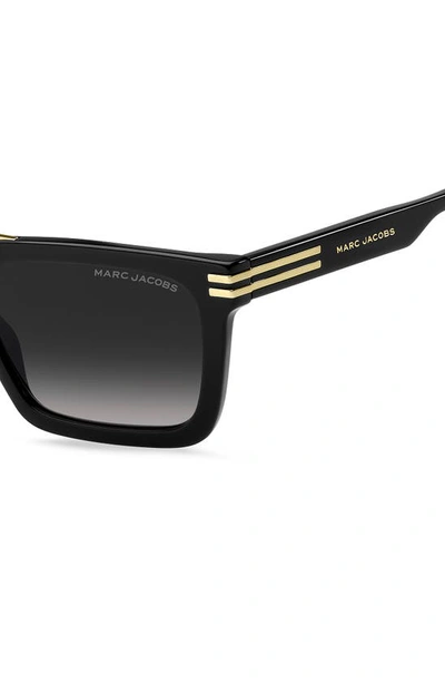 Shop Marc Jacobs 54mm Gradient Rectangular Sunglasses In Black / Grey Shaded
