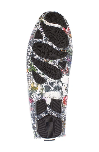 Robert Graham Robbie Patterned Leather Penny Loafer In White