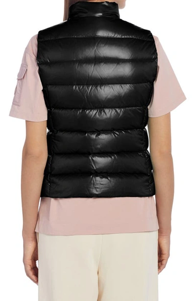 Shop Moncler Ghany Nylon Laqué Down Puffer Vest In Black