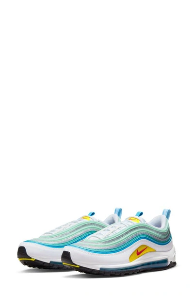 Nike White & Blue Air Max 97 Sneakers In White/ Siren Red/ Blue/ Teal |  ModeSens