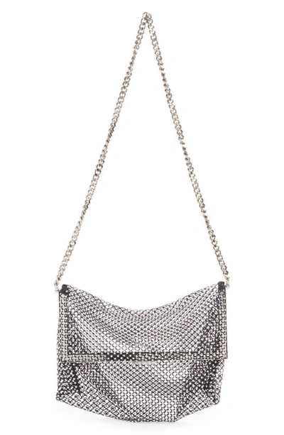 Shop Saint Laurent Fanny Chain Shoulder Bag In Nero/ Crystal