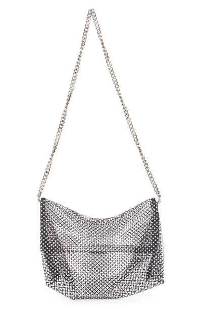 Shop Saint Laurent Fanny Chain Shoulder Bag In Nero/ Crystal