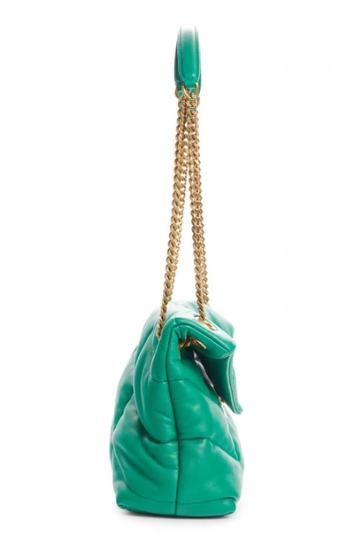 Shop Saint Laurent Medium Loulou Puffer Quilted Leather Crossbody Bag In New Vert Praire