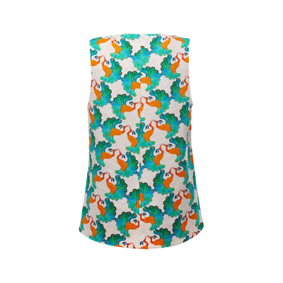 La Doublej La Scala Peacock-print Cotton-blend Twill Top In Kissers