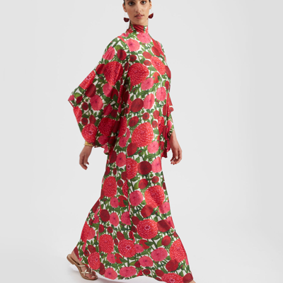 Shop La Doublej Magnifico Dress In Pink Dahlias