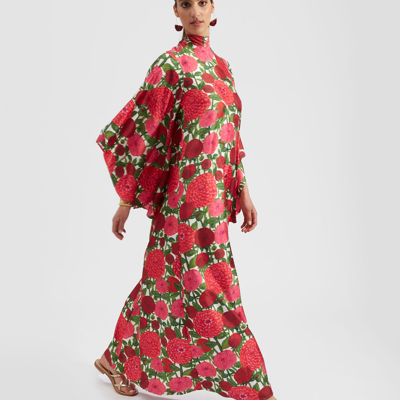 La Doublej Magnifico Dress In Pink Dahlias