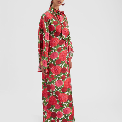La Doublej Magnifico Dress In Pink Dahlias