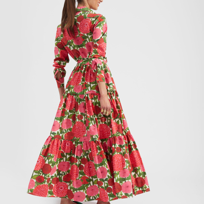Shop La Doublej Bellini Dress In Pink Dahlias