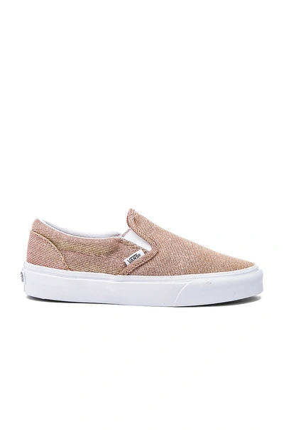 Vans Classic Slip On Sneaker In Rose Gold & True White