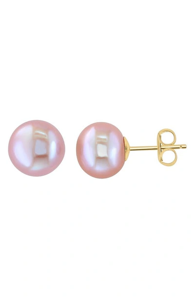 Effy 14k Yellow Gold 11mm Cultured Freshwater Pearl Stud Earrings In Pink