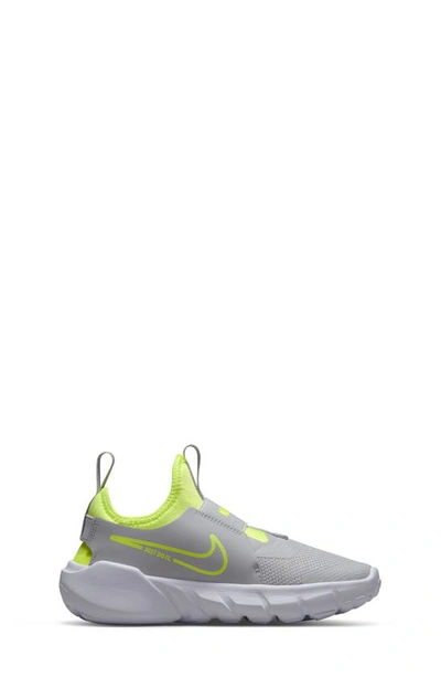 Shop Nike Flex Runner 2 Slip-on Running Shoe In Grey Fog/ Volt/ Blue