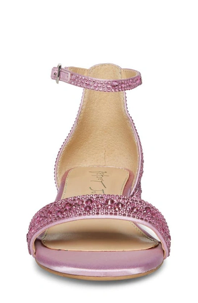 Shop Betsey Johnson Rhinestone Ankle Strap Sandal In Pink