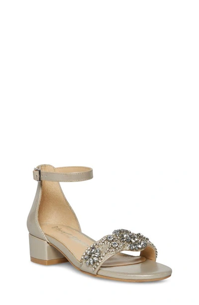 Shop Betsey Johnson Crystal Ankle Strap Sandal In Silver