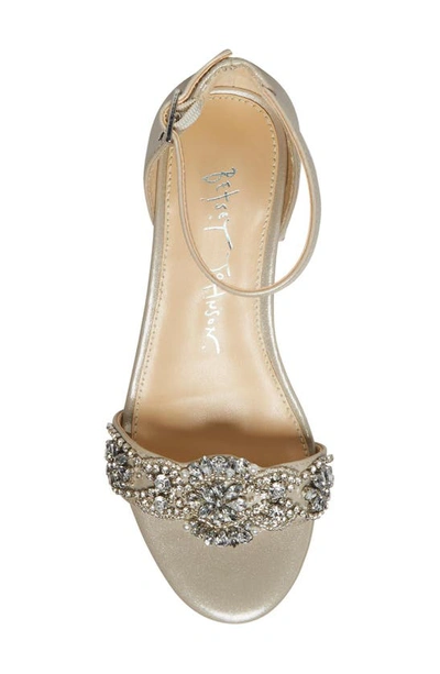 Shop Betsey Johnson Crystal Ankle Strap Sandal In Silver