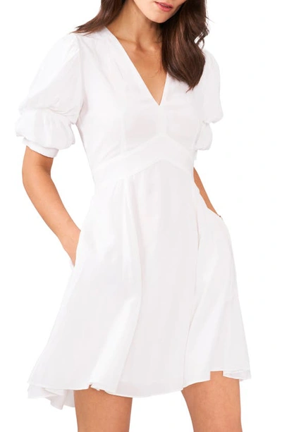 Shop 1.state Tiered Bubble Sleeve Dress In Ultra White