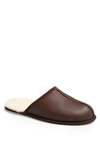 Ugg Scuff Leather Slippers In Stout