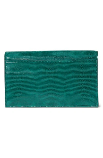 Shop Akris Anouk Lizard Embossed Suede Crossbody Bag In Emerald