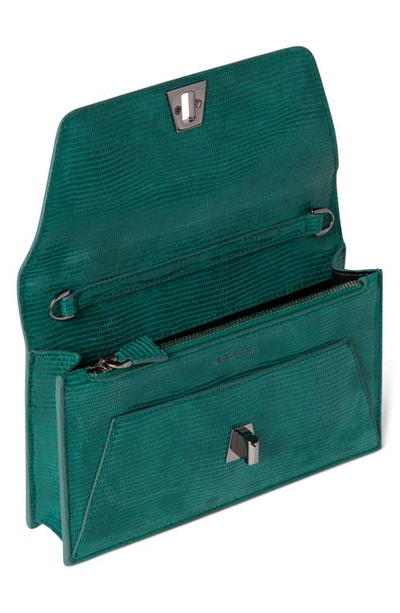 Shop Akris Anouk Lizard Embossed Suede Crossbody Bag In Emerald