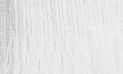 Shop Retroféte Rubina Sequin Feather Dress In White