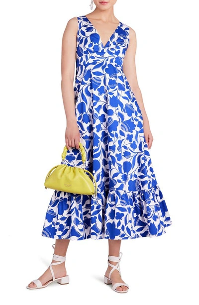 Kate Spade Zigzag Floral Stretch Cotton Dress In Blueberry | ModeSens