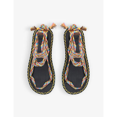 Shop Chloé Lou Crocheted Recycled-cotton And Polyester Sandals In Other