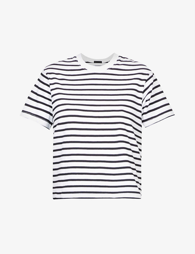 Shop Atm Anthony Thomas Melillo Boy Striped Cotton T-shirt In Black/white Stripe