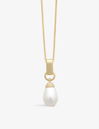 Shop Rachel Jackson Women's Gold Drop In The Ocean 22ct Yellow Gold-plated Sterling Silver And Freshwater