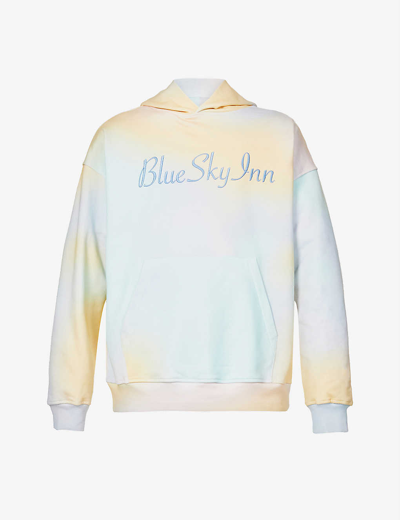 Shop Blue Sky Inn Brand-embroidered Tie-dye Cotton Hoody In Tie Dye