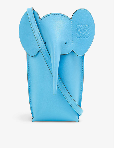 Shop Loewe Women's Cyan Elephant Leather Cross-body Bag