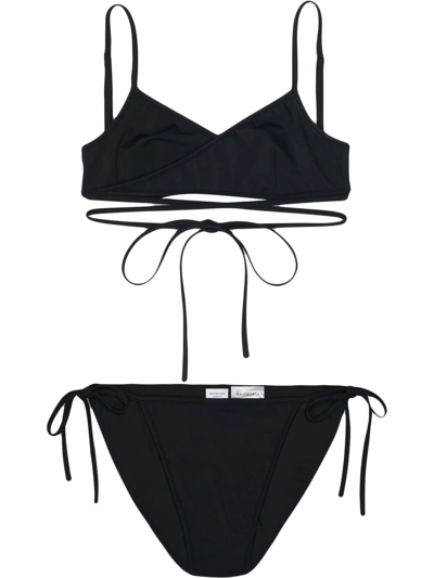 Shop Balenciaga Wrap-style Bikini Set In Black