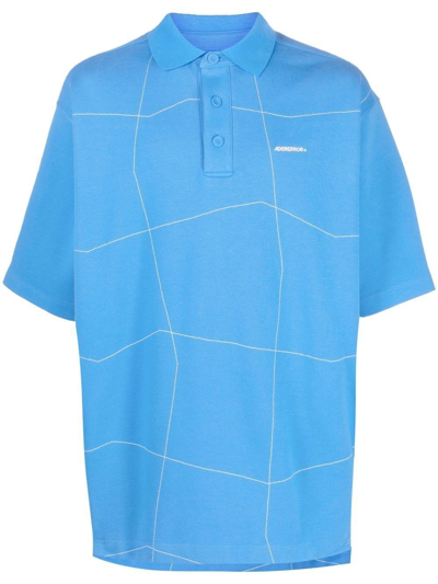 Shop Ader Error Multi-way Stripe Polo-shirt In Blue