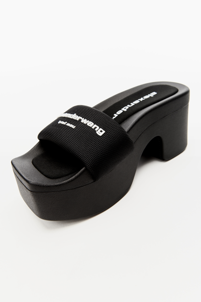 Alexander Wang Sandalo Slide Platform Con Logo In Black