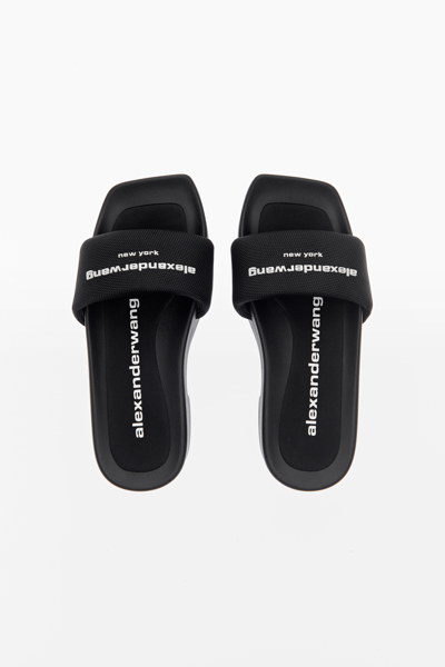 Alexander Wang Sandalo Slide Platform Con Logo In Black