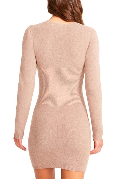 Shop Bb Dakota By Steve Madden Close To You Long Sleeve Mini Sweater Dress In Light Taupe
