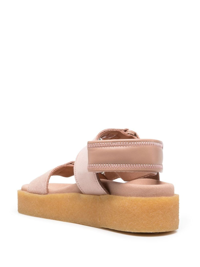 Shop Clarks Originals Crepe Tassel-embellished Platform Sandals In Pink