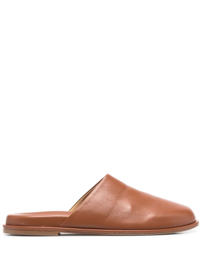 Shop Aeyde Arne Slip-on Leather Mules In Brown