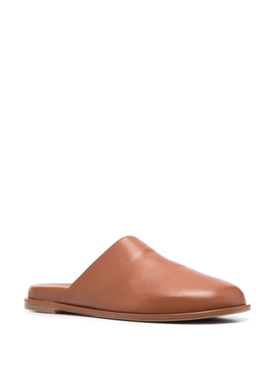 Shop Aeyde Arne Slip-on Leather Mules In Brown