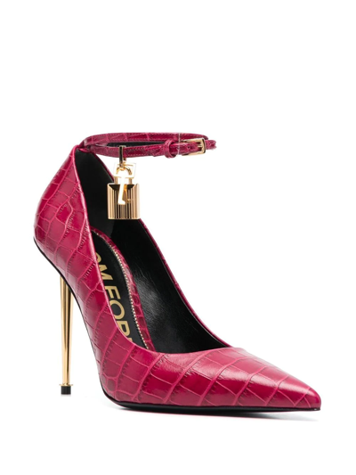 Shop Tom Ford Decollete 110mm Heeled Pumps In Red