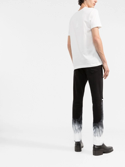 Shop Dolce & Gabbana Brushstroke-print Slim-fit Jeans In Black