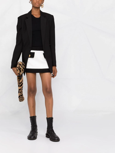 Dsquared2 Two-tone Tweed Miniskirt In White