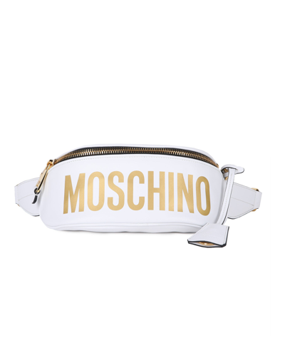 Shop Moschino Logo Belt Bag In White