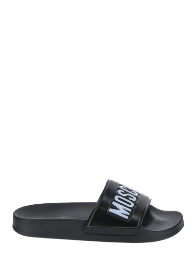 Shop Moschino Slides Woman In Black