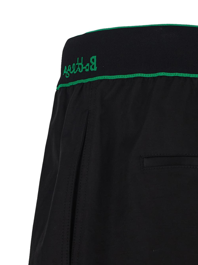 Shop Bottega Veneta Logged Waistband Shorts In Black