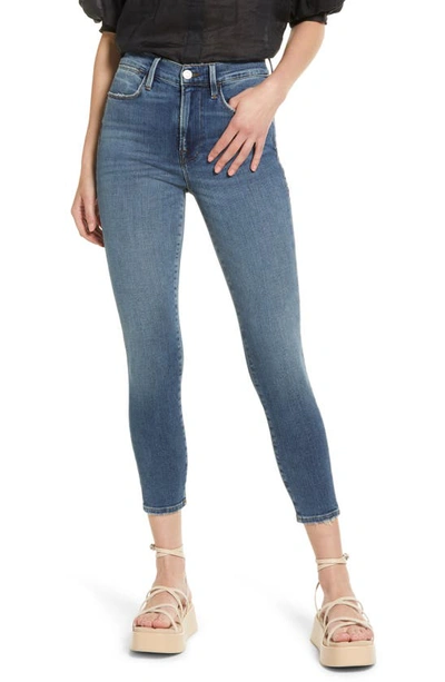 Shop Frame Le High Waist Crop Skinny Jeans In Crosslane