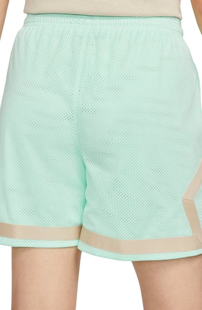Shop Jordan Heritage Diamond Mesh Shorts In Mint Foam/ Sand Drift